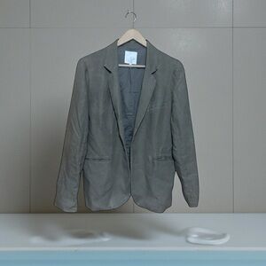 Joie Open Linen Blazer Olive Green Size 10